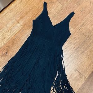 Black Boho Fringe Dress